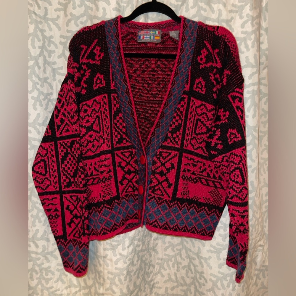 Vintage heavy cotton button front sweater